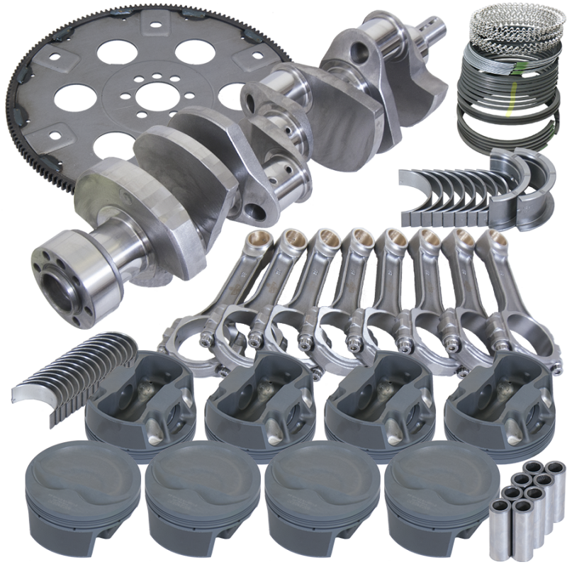 Eagle B13052L04068 fits Chevy 350 1Pc 3.750in Crank 6.000in I-Beam Rod 4.040in Pistons 168 Tooth FP Balanced Assembly