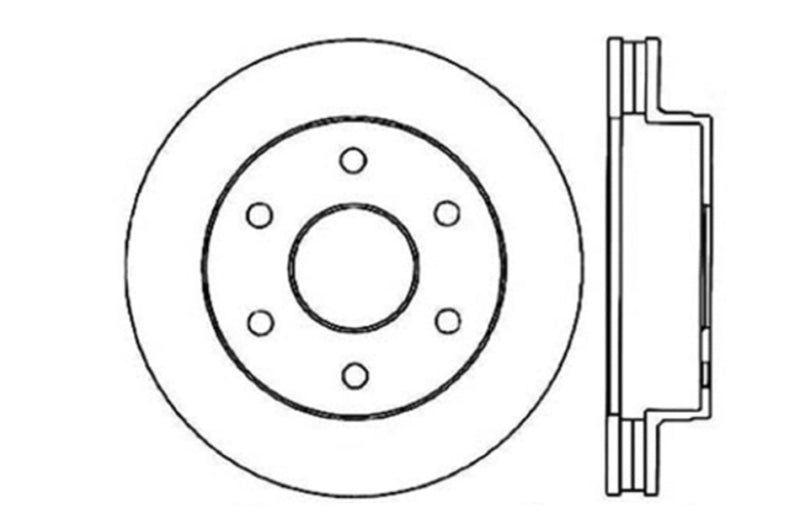 Stoptech 127.66009R 92-00 GMC Suburban 1500 4WD (6 lug) Front Right Slotted & Drilled Rotor