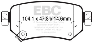 EBC UD1874 2016+ fits Mazda 6 2.5L Ultimax2 Rear Brake Pads