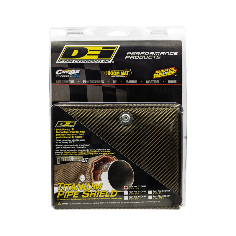 DEI  10450 Pipe Shield w/Stainless Steel Clamps - 6in x 12in - Titanium