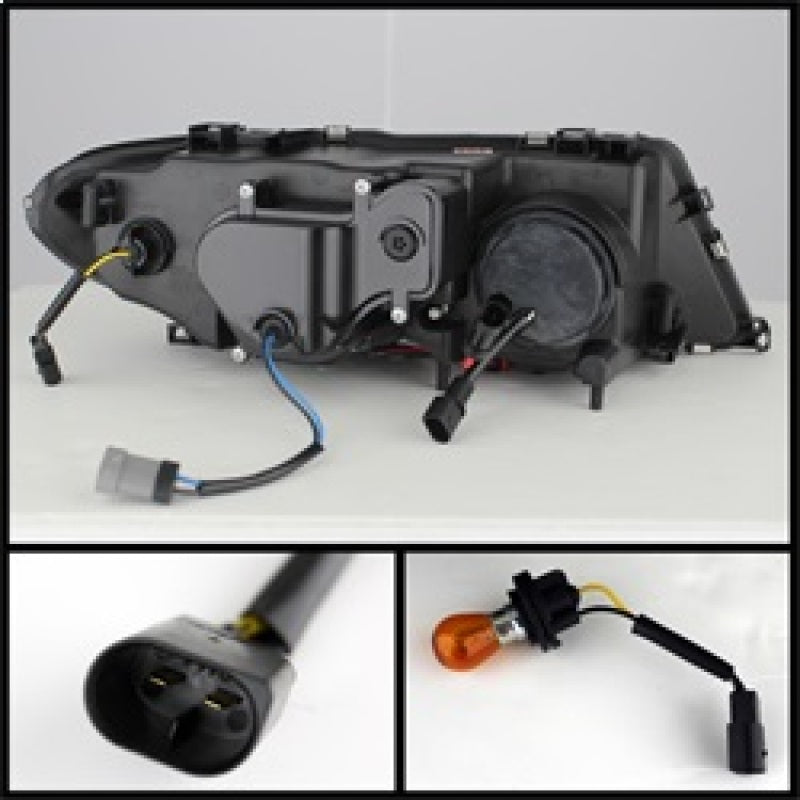 Spyder 5077141 fits BMW 04-06 E46 3-Series 2 DR Projector Halogen Model- LED Ha