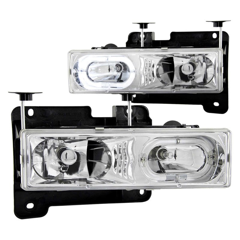 ANZO 111006 1998 fits Chevrolet 88-19 C1500 Crystal Headlights Chrome w/ Halo