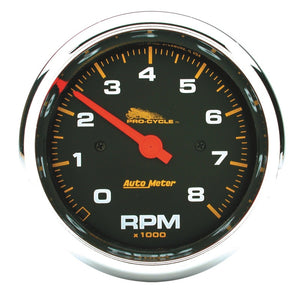 AutoMeter 19300 Autometer Pro-Cycle Gauge Tach 3 3/4in 8K Rpm 2&4 Cylinder Black