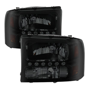 9030215 Xtune fits Ford 99-04 F250 F350 Super Duty 1Pc Headlights w/ LED Black