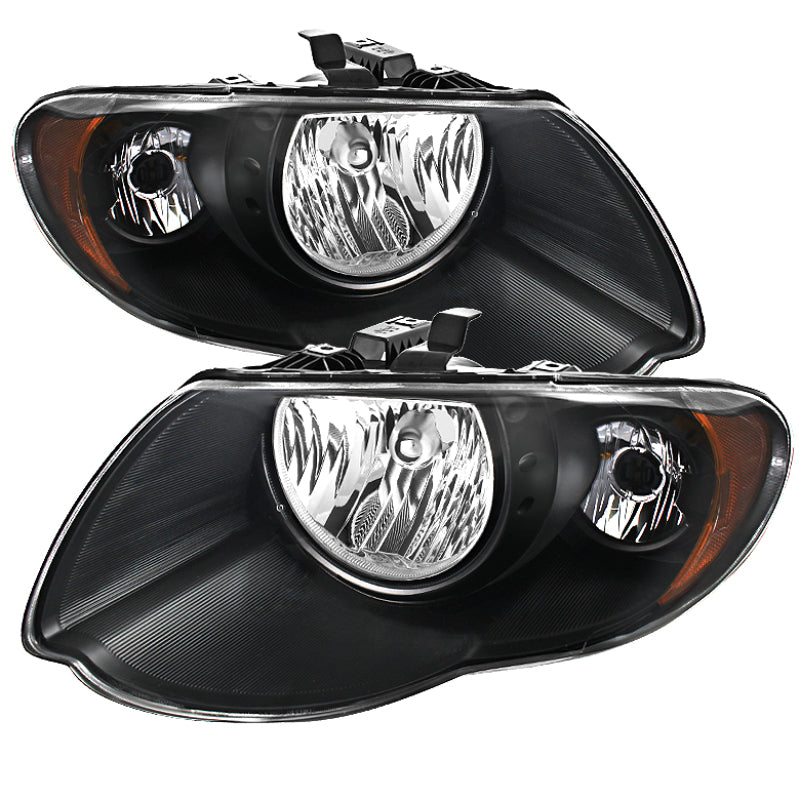 9025273 Xtune fits Chrysler 05-07 Town & Country Crystal Headlights Black HD-J