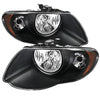 9025273 Xtune fits Chrysler 05-07 Town & Country Crystal Headlights Black HD-J