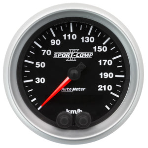 AutoMeter 3680-M Autometer Sport-Comp II 3-3/8in. 0-225KM/H (GPS) Speedometer Gauge