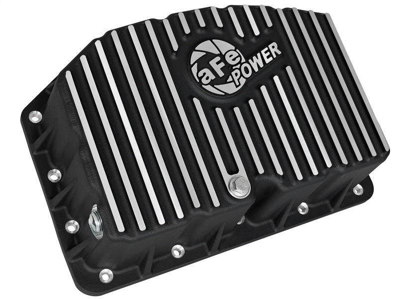 AFE 46-70322 ries Engine Oil Pan Black w/Machined Fins; 11-16 fits Ford Powerst
