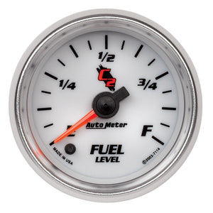 AutoMeter 7114 Autometer C2 52mm Electronic Programmable Empty to Full Fuel Level Gauge