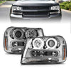 ANZO 111573 fits Chevrolet 02-09 Trailblazer Projector Headlights w/ Halo Chrome Housing (Non-LT Models)