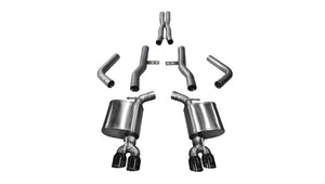 CORSA Performance 21006BLK Corsa 2017-2023 fits Dodge Challenger 5.7L V8 Xtreme Cat-Back Dual Rear Exit w/3.5in Black Tips