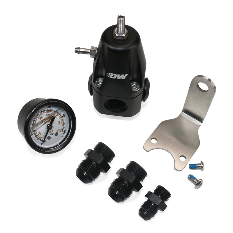 DeatschWerks 6-1000-FRB-86 DWR1000 AFPR + Pressure Gauge + 8AN & 6AN Fittings -