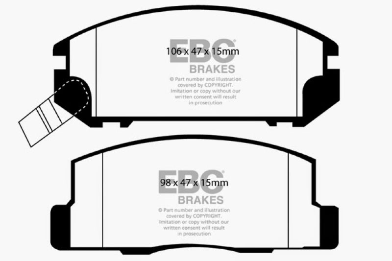 EBC DP21107 fits Toyota 99-02 MR2 1.8 Greenstuff Rear Brake Pads