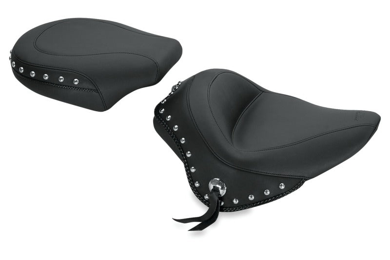 Mustang 76750 Harley Blackline,12-17 Slim/Slim S Wide Stud Touring Solo Seat w/Studs - Black