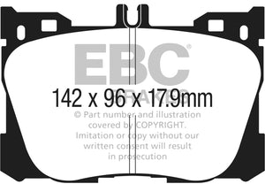 EBC UD1871 2017+ fits Mercedes-Benz E300 (W213) 2.0L Turbo Ultimax2 Front Brake Pads