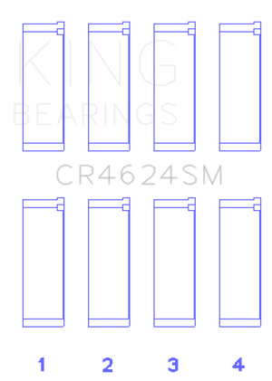 King CR4624SM fits Hyundai G4KE / G4KC Rod Bearings (Set of 4)