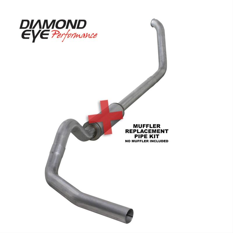 Diamond Eye Performance K4319A-RP Diamond Eye 00-03 fits Ford F250/F350 7.3L 4in Turbo-Back Single Aluminized Muffler Replacement Pipe