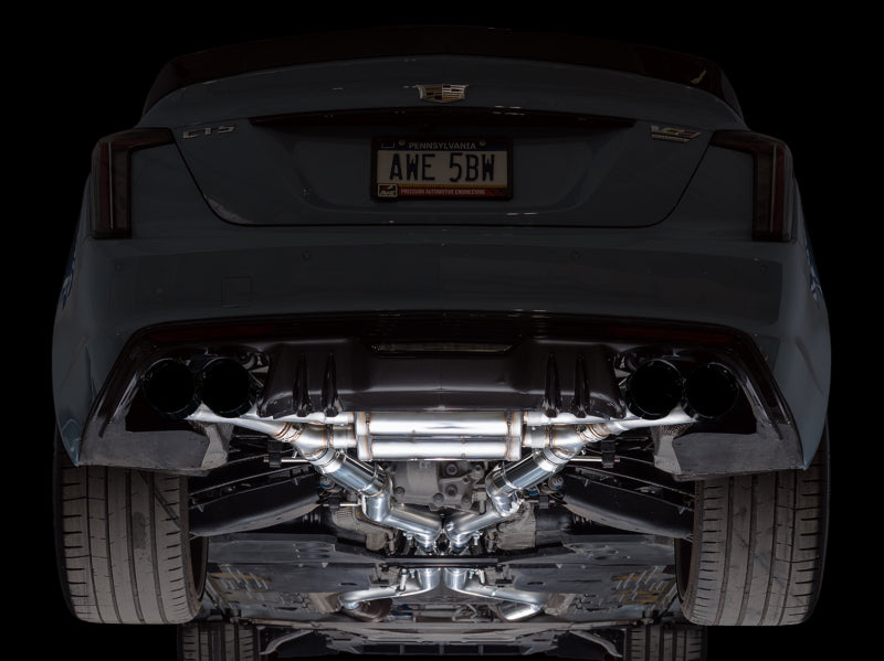 AWE 22-26 Cadillac CT5-V Blackwing SwitchPath Exhaust - Diamond Black Tips