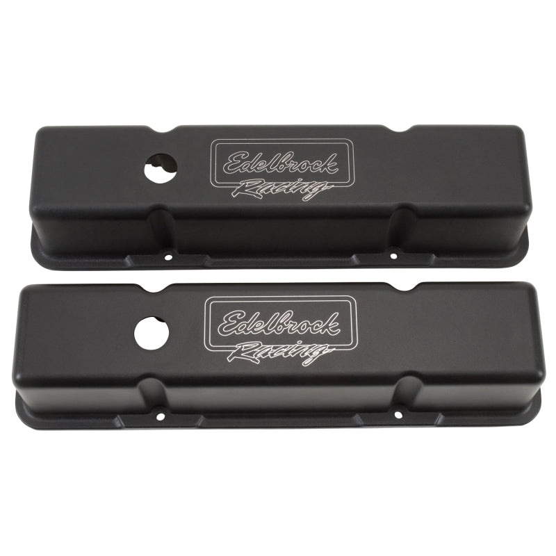 Edelbrock 41733 Valve Cover Victor Series fits Chevrolet 1959-1986 262-400 CI V8 Tall Black