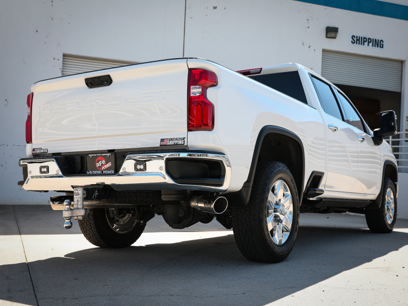 AFE 49-44126-P Bore-HD 4in 409SS DPF-Back Exhaust System w/Polished Tips 20 fit