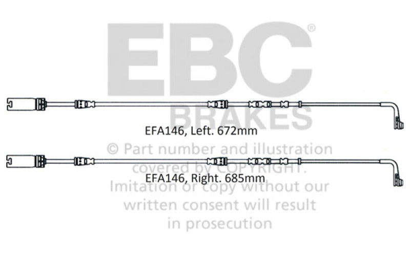 EBC EFA146 fits BMW 08 2010-20 M3 4.0L (E90) Front Wear Leads