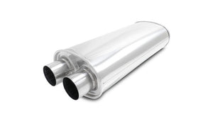 Vibrant 10538 Streetpower Oval Muffler 2.50in Dual Inlet/Outlet 18in Body Length
