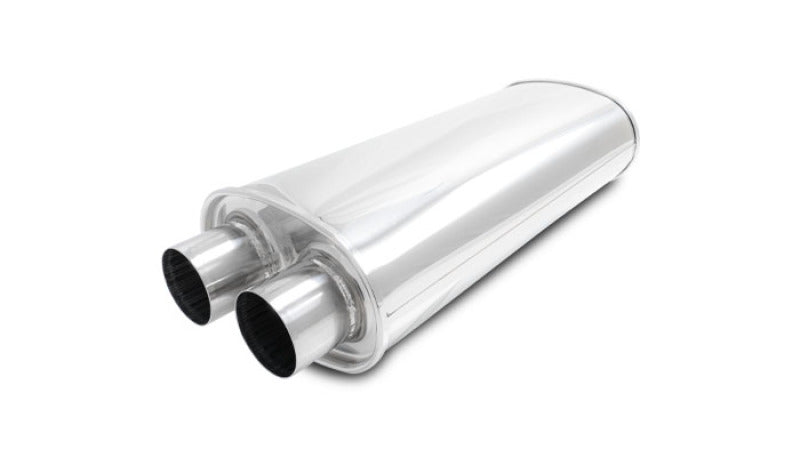 Vibrant 10538 Streetpower Oval Muffler 2.50in Dual Inlet/Outlet 18in Body Length