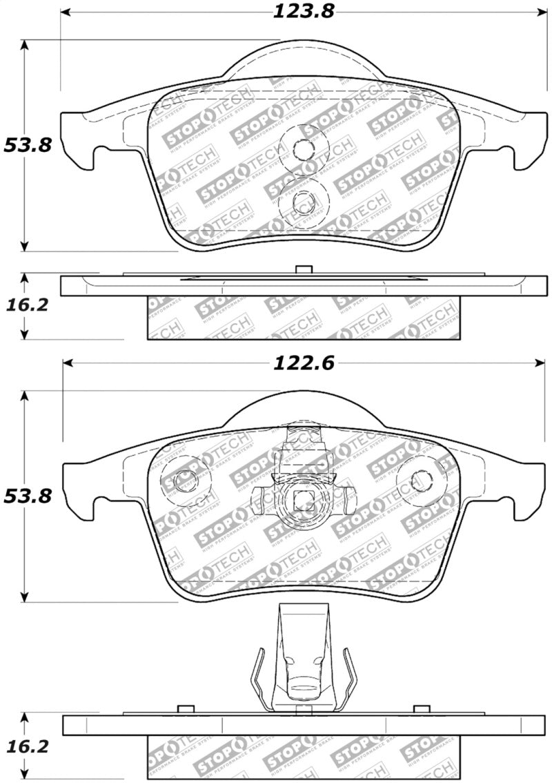 Stoptech 305.0795 Street Select Brake Pads w/ Hardware Rear - 01-09 Volvo S60