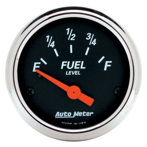 AutoMeter 1425 AutoMeter Gauge Fuel Level 2-1/16in. 0 Ohm(e) to 30 Ohm(f) Elec Designer Black