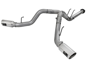 AFE 49-43122-P Bore-HD 4in 409 Stainless Steel DPF-Back Exhaust w/Polished Tips