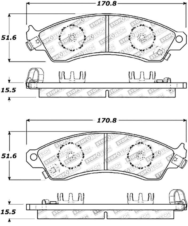 Stoptech 308.0412 Street Touring Brake Pads