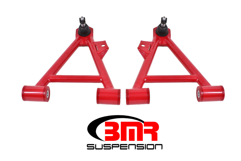 BMR AA041R Mustang Lower Non-Adj. A-Arms (Coilover Only) w/ STD. Ball Joint (Poly) - Red