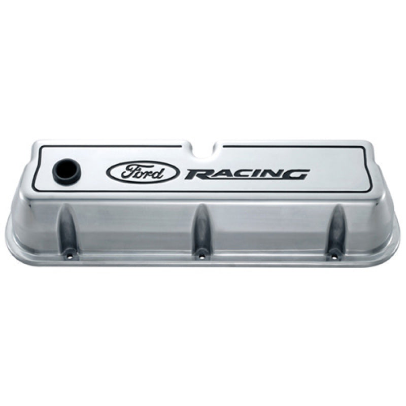 fits Ford 302-001 Racing Logo Die-Cast Black Valve Covers Polished