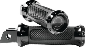 Performance 0035-1243M-B Machine Footpegs Overdrive Rider - Black Ano