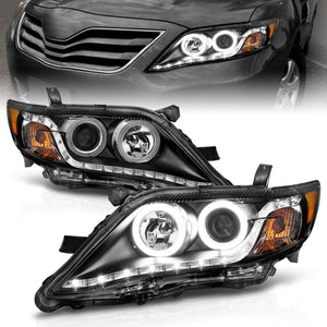 ANZO 121442 2010-2011 fits Toyota Camry Projector Headlights w/ Halo Black (CCFL)