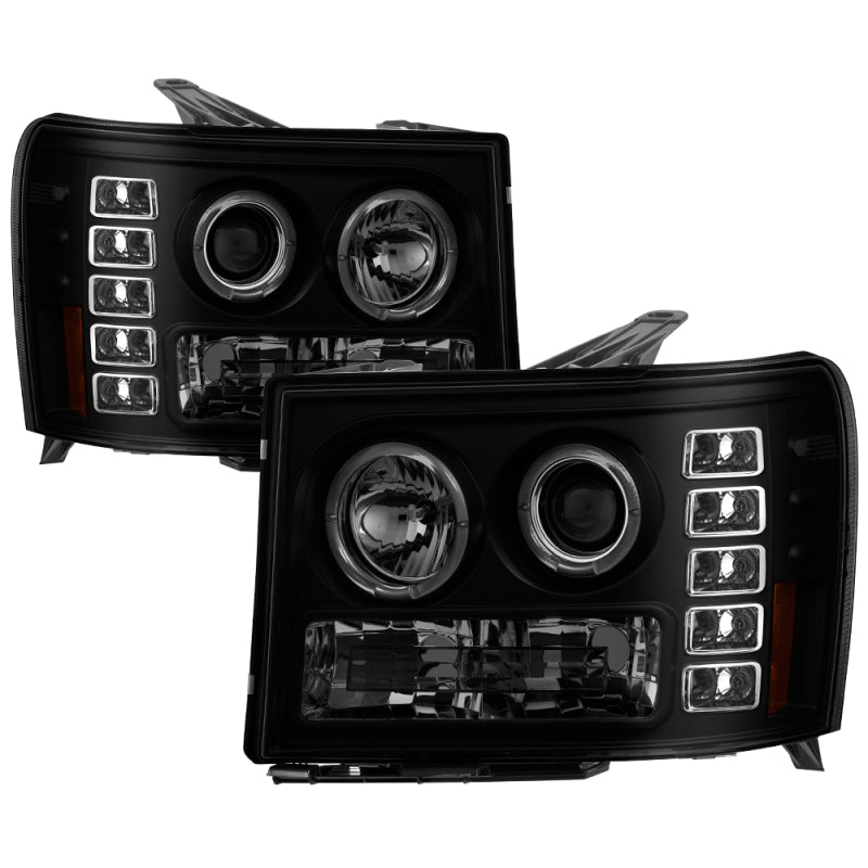 Spyder 5078506 fits GMC 07-13 Sierra 1500/2500 Projector Headlights LED Halo- L