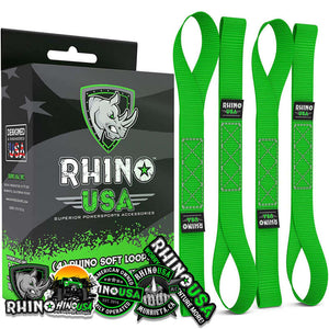 Rhino USA SOFT4PACK-GRN Soft Loops Motorcycle Tie-Down Set 4-Pack Green