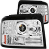 ANZO 111183 1996 fits Ford 92-19 F-150 Projector Headlights w/ Halo Chrome w/ Side Markers and Parking Lights