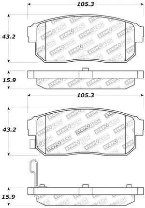 Stoptech 308.09 Street Touring 11/00-02 Infiniti G20/10/00-04 I30/I35 Rear Brake Pads