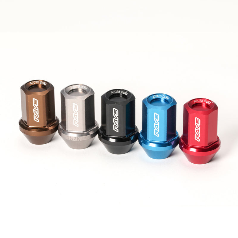 Rays WDURA3712125G6H Dura-Nut L37 Straight Type 6H 12x1.25 Lug Nut Set 20 Lug 4 Lock Set - Gunmetallic