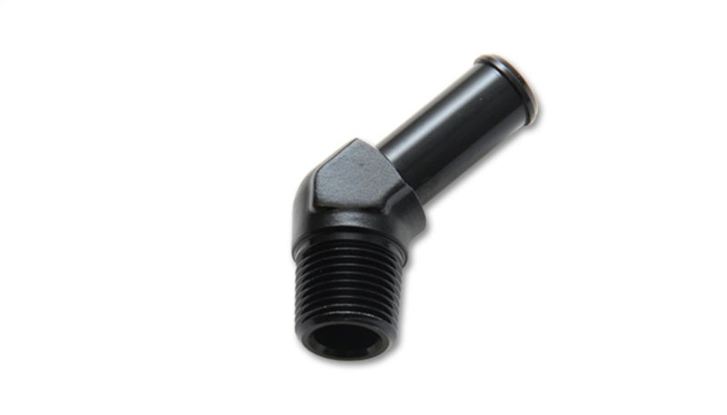 Vibrant 11221 1/4 NPT to 3/8in Barb Straight Fitting 45 Deg Adapter - Aluminum