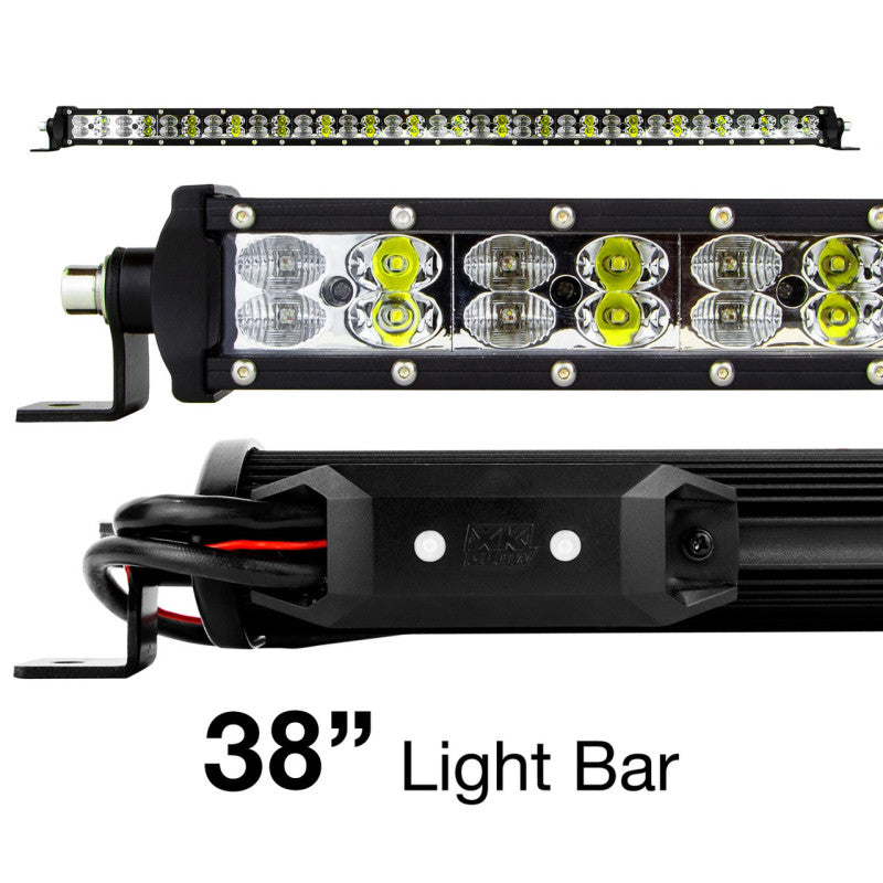 XK XK-BAR-38 Glow RGBW Light Bar High Power Offroad Work/Hunting Light w/ Bluetooth Controller 38In