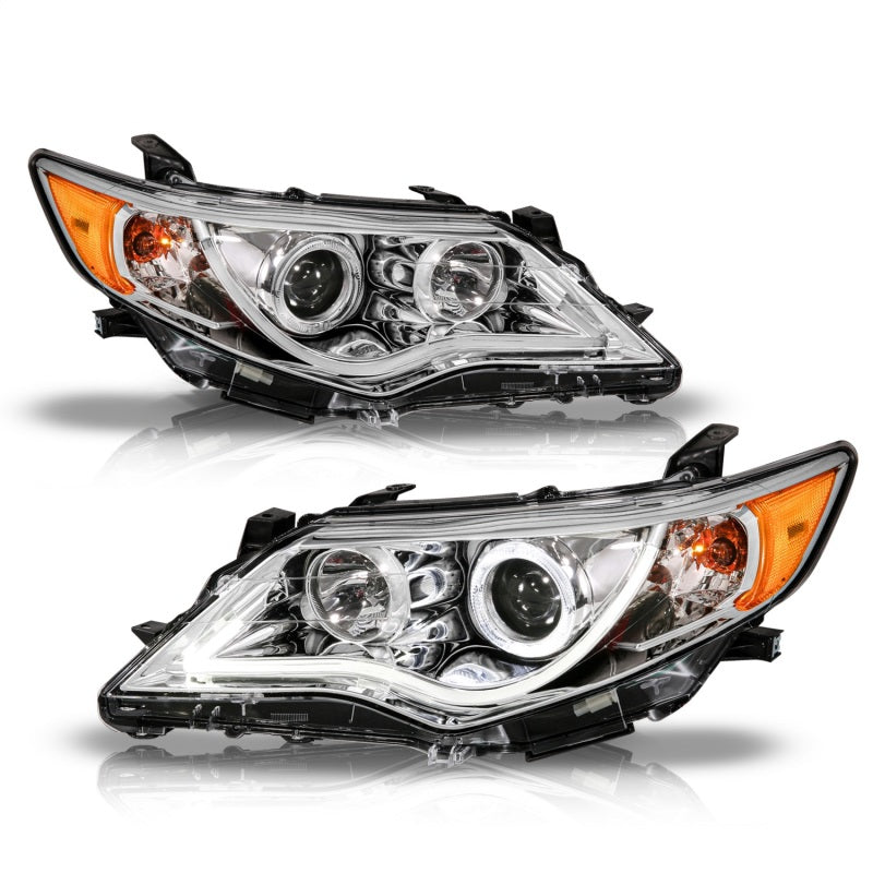 ANZO 121513 2013 fits Toyota 12-20 Camry Projector Headlights w/ Halo Chrome