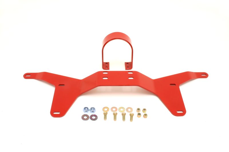 BMR DSL011R S197 Mustang Rear Tunnel Brace w/ Rear Driveshaft Safety Loop - Red