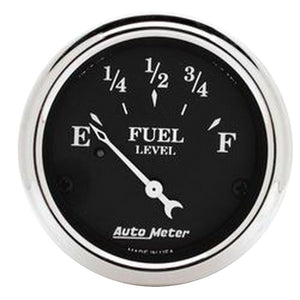 AutoMeter 1717 Autometer 2 1/16in 240 Ohm to 33 Ohm Old Tyme Black Electric Fuel Level Gauge