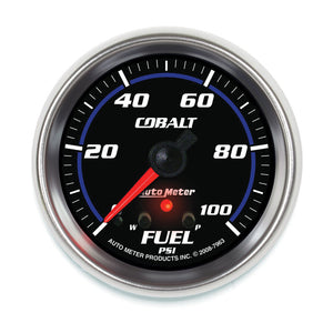AutoMeter 7963 Autometer Cobalt Fuel Pressure Gauge 2-5/8in 100PSI Stepper Motor w/ Peak and Warn