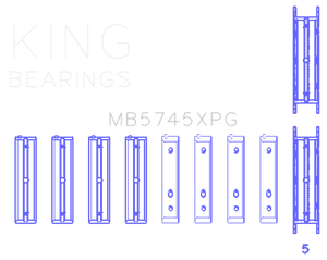 King Engine Bearings MB5745XPG.026 fits Subaru TriMetal Main Bearing Set +.025mm