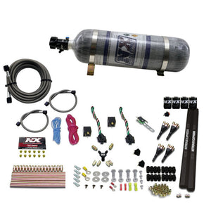 Nitrous Express 90094-12 4 Cyl SX2 Nozzle Nitrous Kit (100-300HP x 2) w/Composit