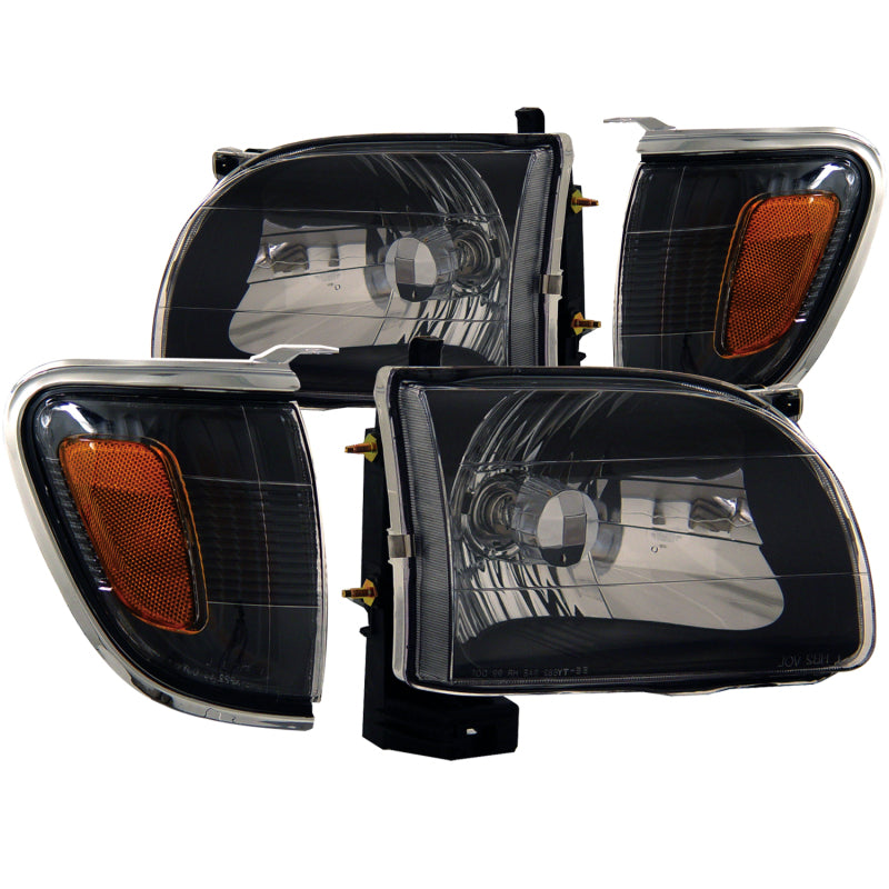 ANZO 121190 2004 fits Toyota 01-20 Tacoma Crystal Headlights Black