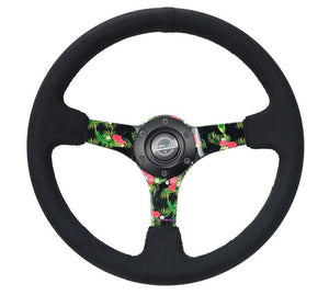 NRG RST-036TROP-S RST-036TROP-S Reinforced Steering Wheel Black Suede w/ 5mm